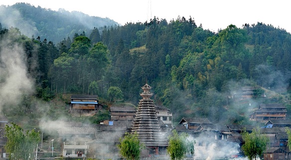 Scenery of a Kam village